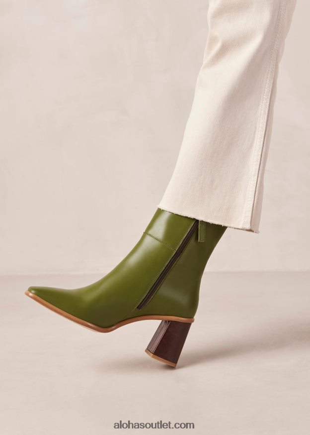 mulheres west vintage - botas de couro verde Alohas 4P88ZX336 perene vintage
