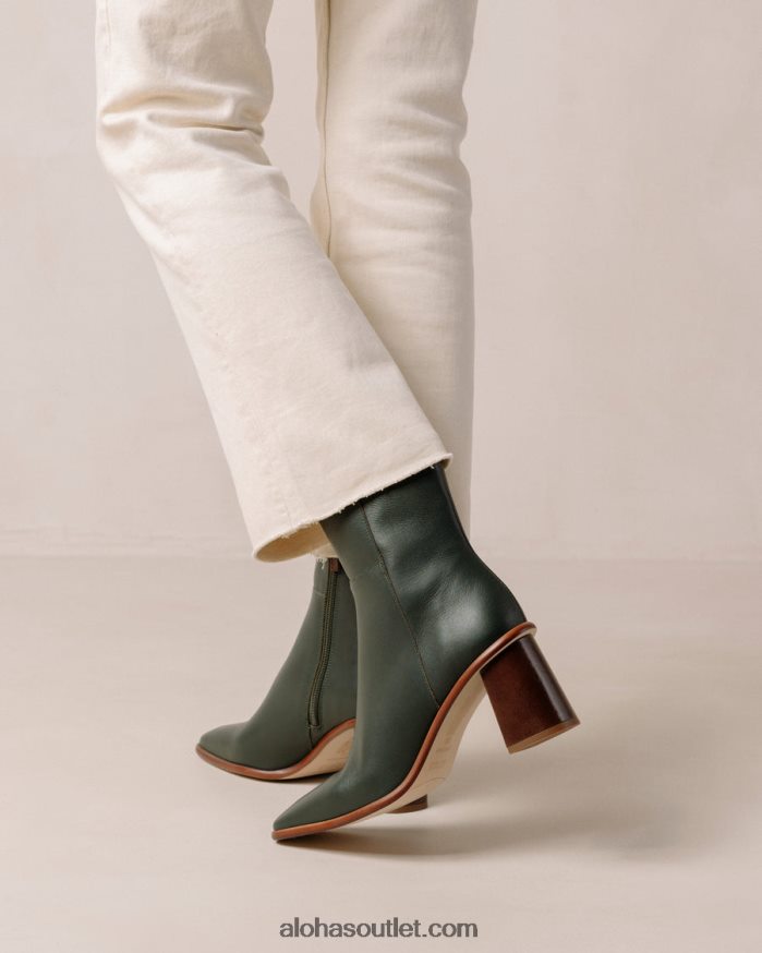 mulheres west vintage - botas de couro verde escuro Alohas 4P88ZX228 Jade verde