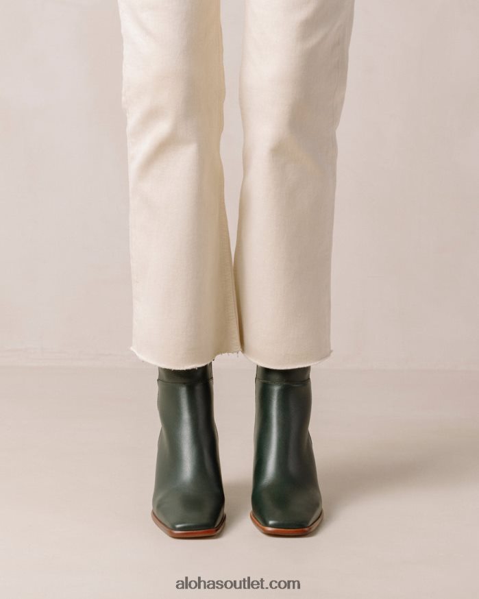 mulheres west vintage - botas de couro verde escuro Alohas 4P88ZX228 Jade verde