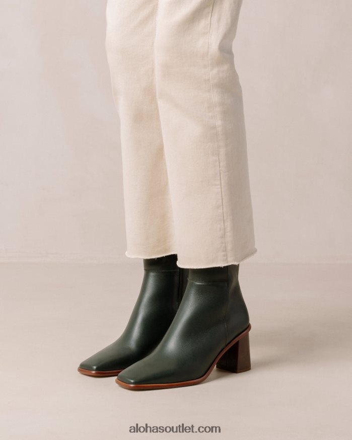 mulheres west vintage - botas de couro verde escuro Alohas 4P88ZX228 Jade verde