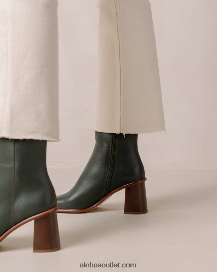 mulheres west vintage - botas de couro verde escuro Alohas 4P88ZX228 Jade verde