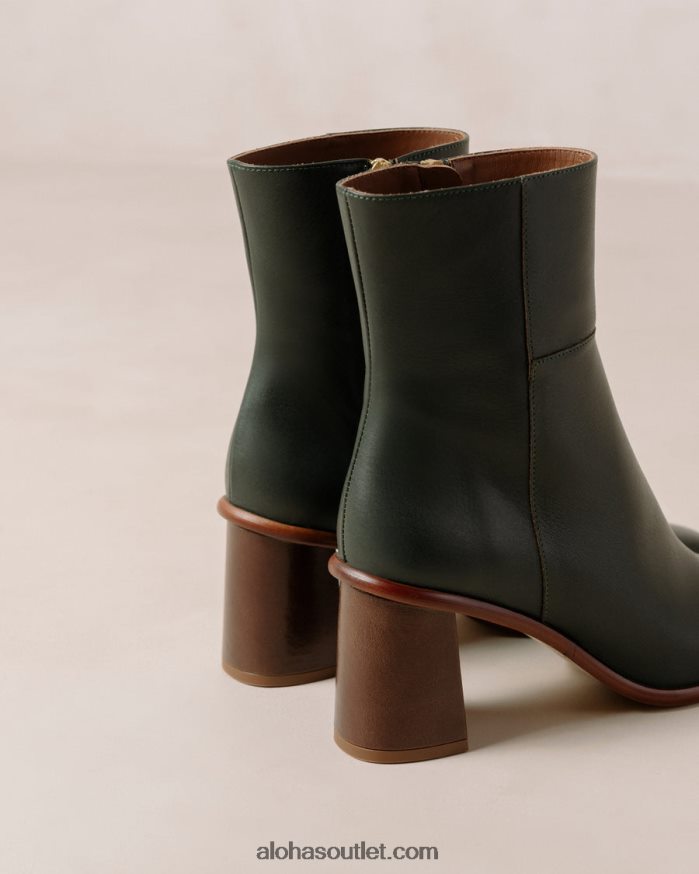 mulheres west vintage - botas de couro verde escuro Alohas 4P88ZX228 Jade verde