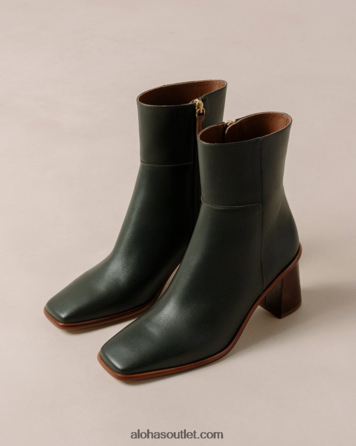mulheres west vintage - botas de couro verde escuro Alohas 4P88ZX228 Jade verde