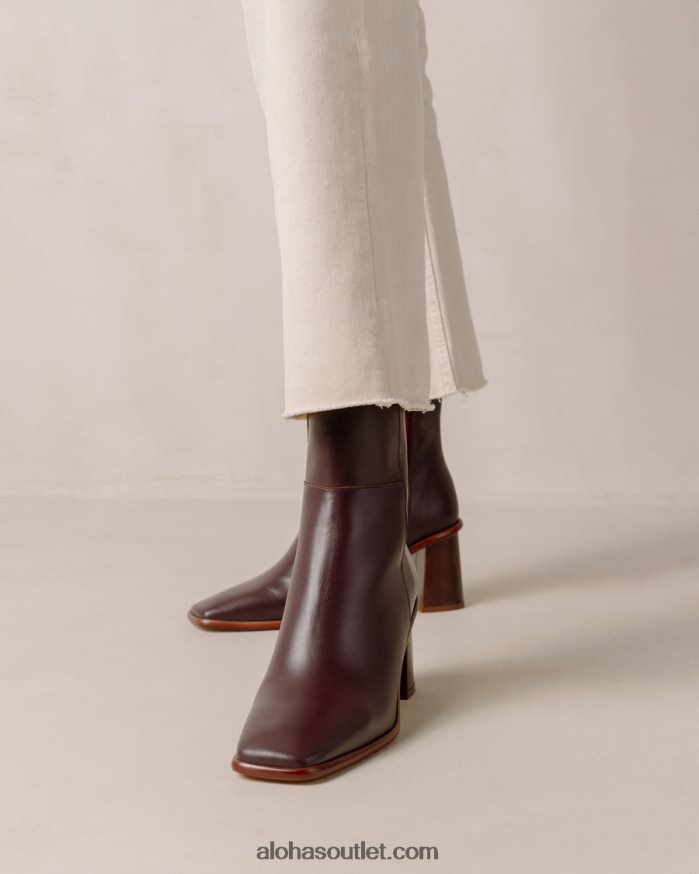 mulheres west vintage - botas de couro vermelho Alohas 4P88ZX226 vinho borgonha