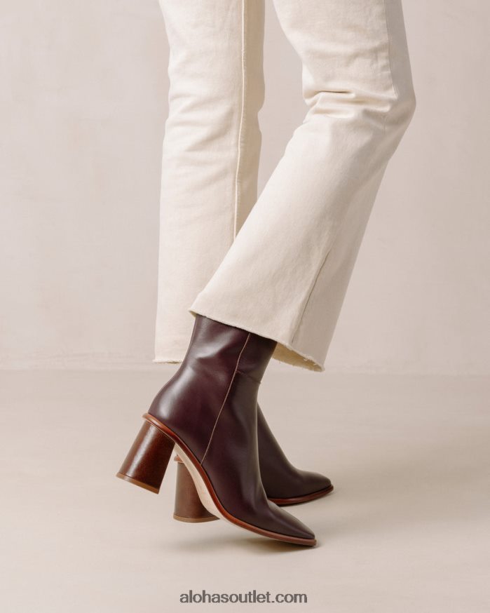 mulheres west vintage - botas de couro vermelho Alohas 4P88ZX226 vinho borgonha