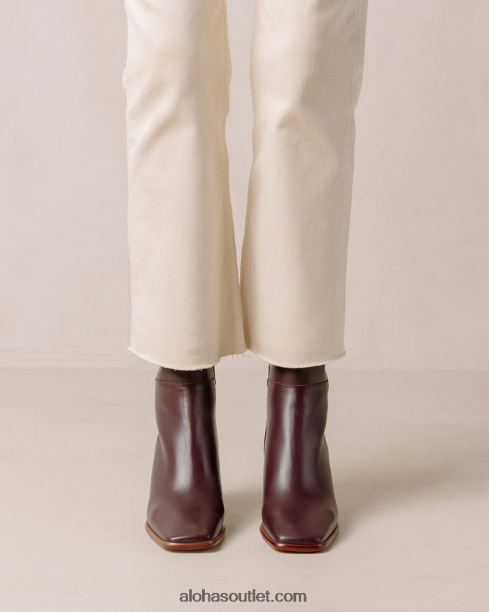 mulheres west vintage - botas de couro vermelho Alohas 4P88ZX226 vinho borgonha