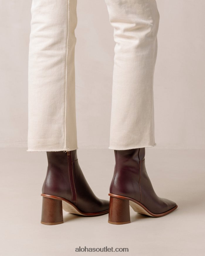 mulheres west vintage - botas de couro vermelho Alohas 4P88ZX226 vinho borgonha