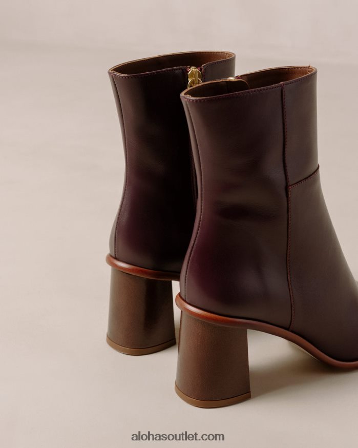 mulheres west vintage - botas de couro vermelho Alohas 4P88ZX226 vinho borgonha