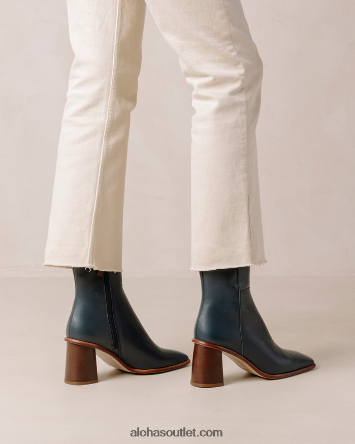 mulheres west vintage - botas de pele azuis Alohas 4P88ZX230 azul lazúli