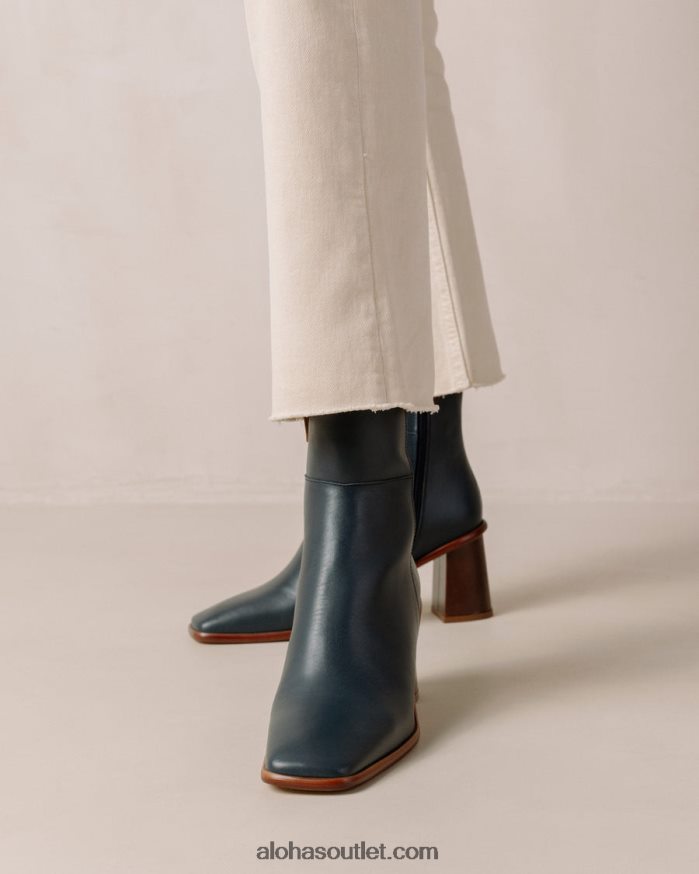 mulheres west vintage - botas de pele azuis Alohas 4P88ZX230 azul lazúli