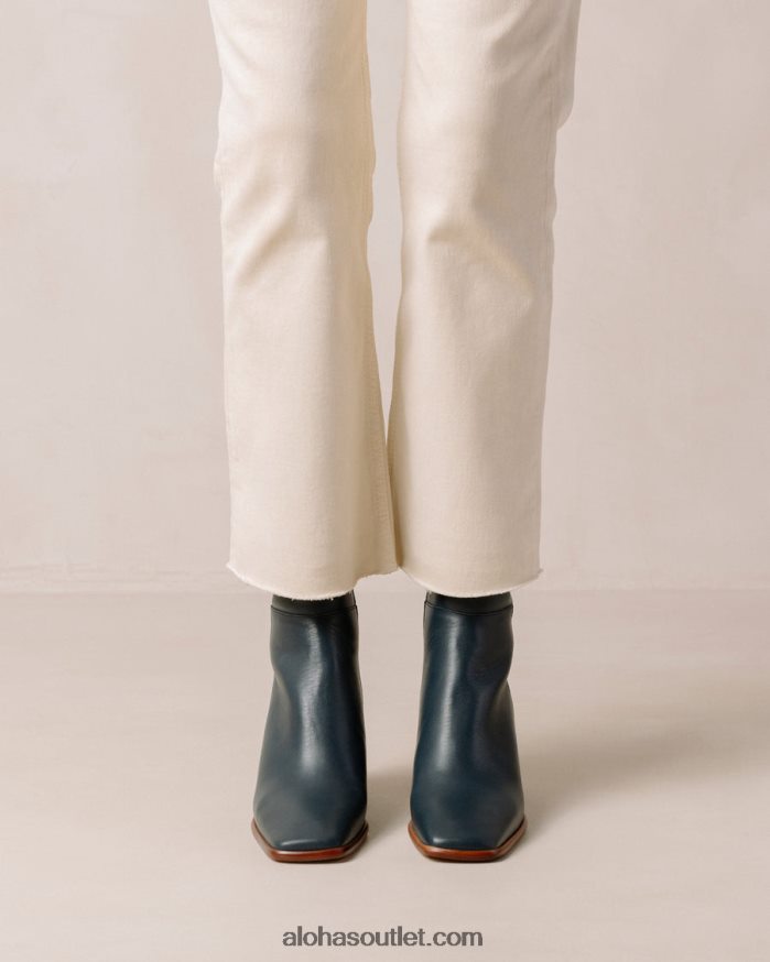 mulheres west vintage - botas de pele azuis Alohas 4P88ZX230 azul lazúli