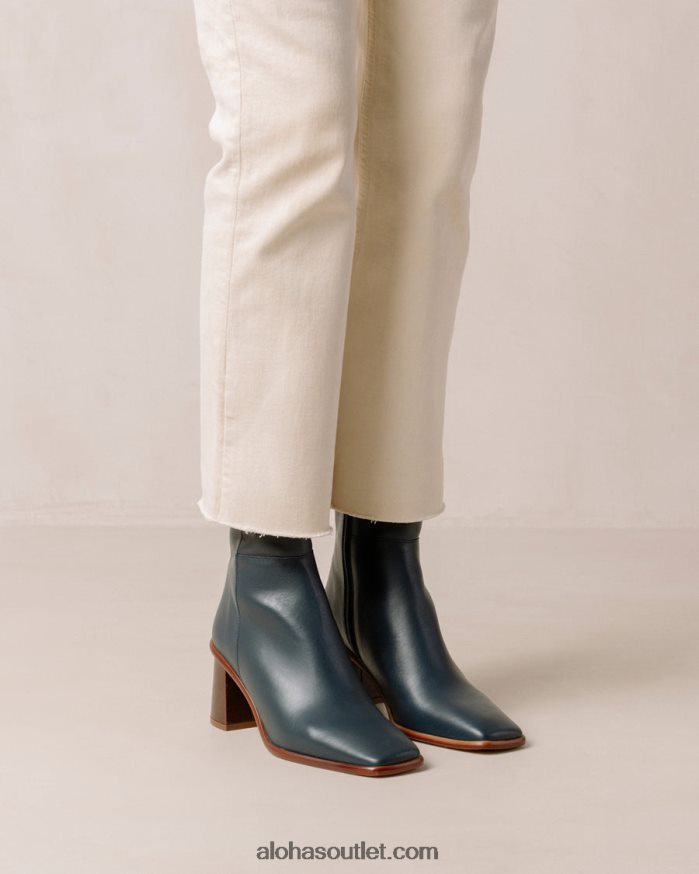 mulheres west vintage - botas de pele azuis Alohas 4P88ZX230 azul lazúli