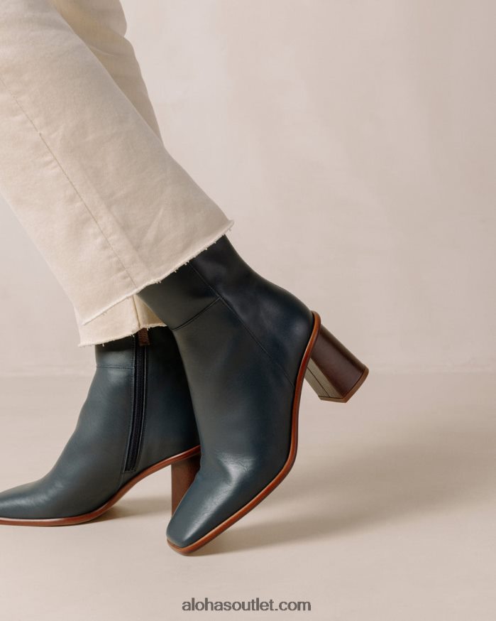 mulheres west vintage - botas de pele azuis Alohas 4P88ZX230 azul lazúli