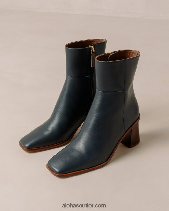 mulheres west vintage - botas de pele azuis Alohas 4P88ZX230 azul lazúli