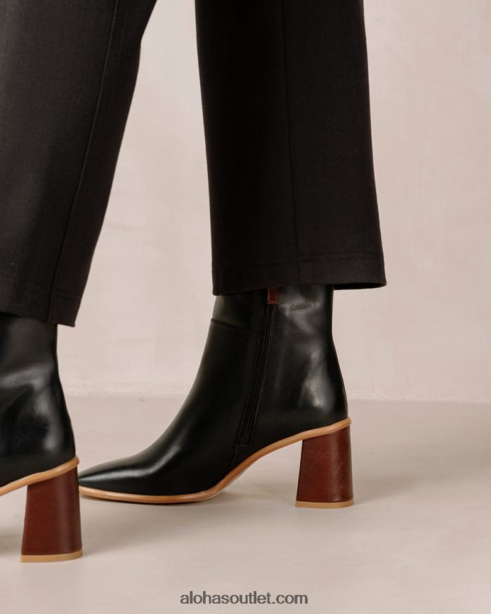 mulheres west vintage - botas pretas de couro Alohas 4P88ZX345 preto