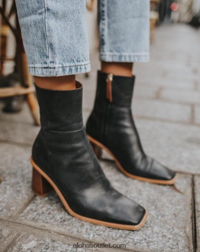 mulheres west vintage - botas pretas de couro Alohas 4P88ZX345 preto