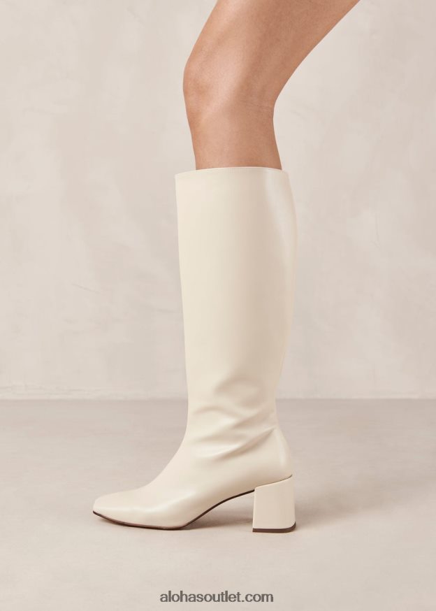 mulheres chalk - bota branca de couro vegano Alohas 4P88ZX110 branco quente