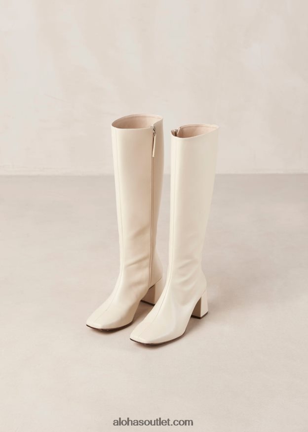 mulheres chalk - bota branca de couro vegano Alohas 4P88ZX110 branco quente