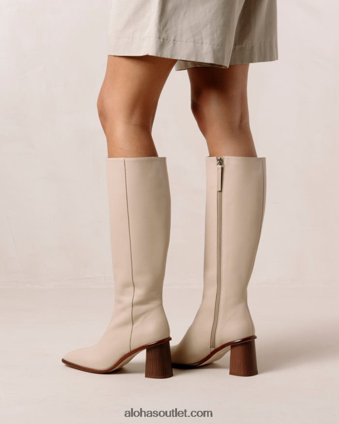 mulheres east - botas de couro bege Alohas 4P88ZX43 pedra bege