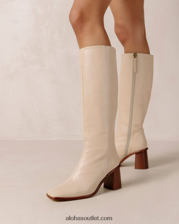 mulheres east - botas de couro creme Alohas 4P88ZX54 marfim