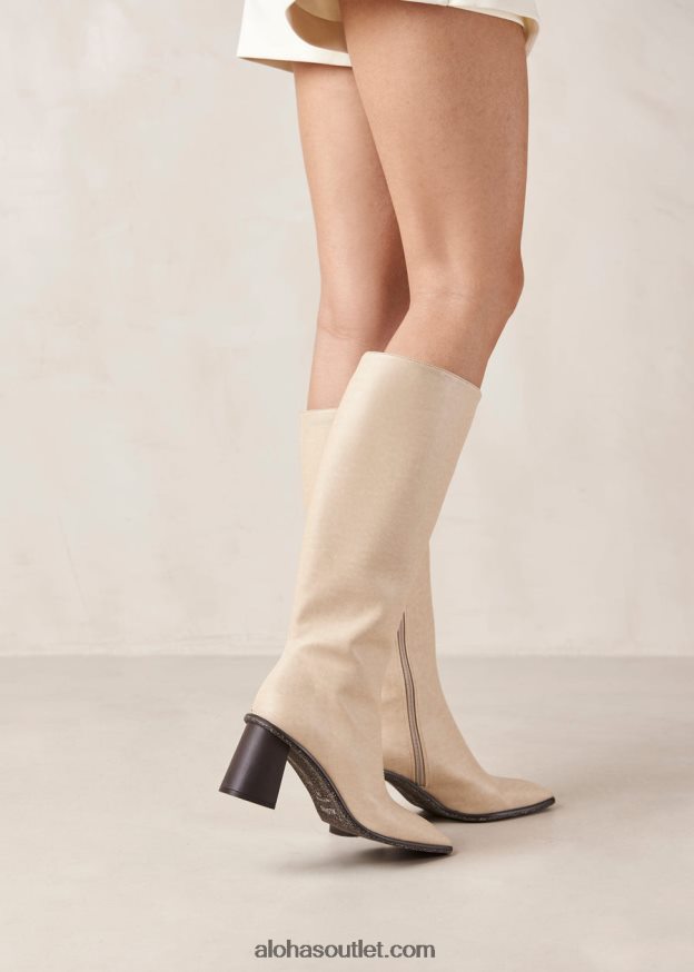 mulheres east - botas de couro vegan bege Alohas 4P88ZX46 pedra bege