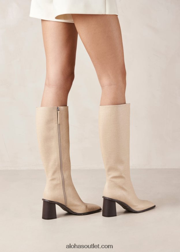 mulheres east - botas de couro vegan bege Alohas 4P88ZX46 pedra bege