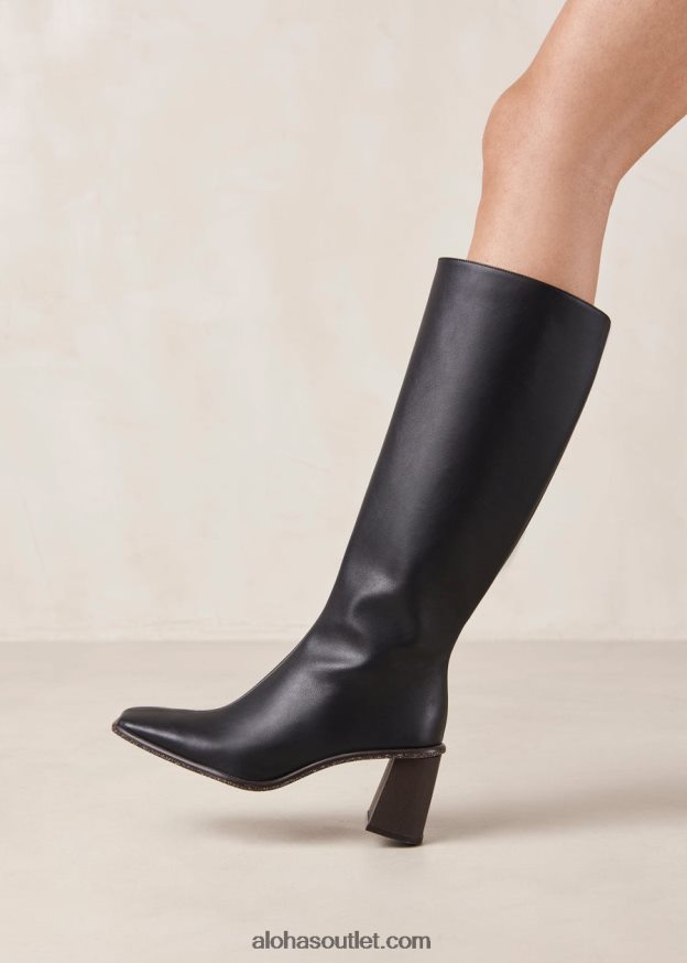 mulheres east corn - bota preta de couro vegano Alohas 4P88ZX47 preto