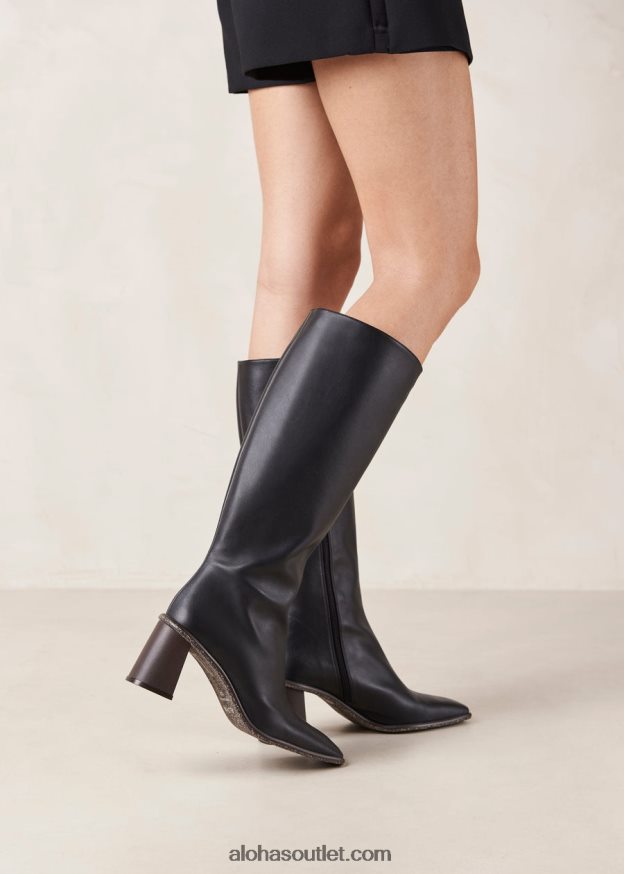 mulheres east corn - bota preta de couro vegano Alohas 4P88ZX47 preto