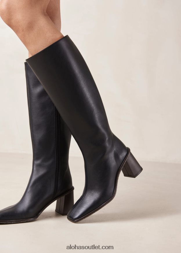 mulheres east corn - bota preta de couro vegano Alohas 4P88ZX47 preto