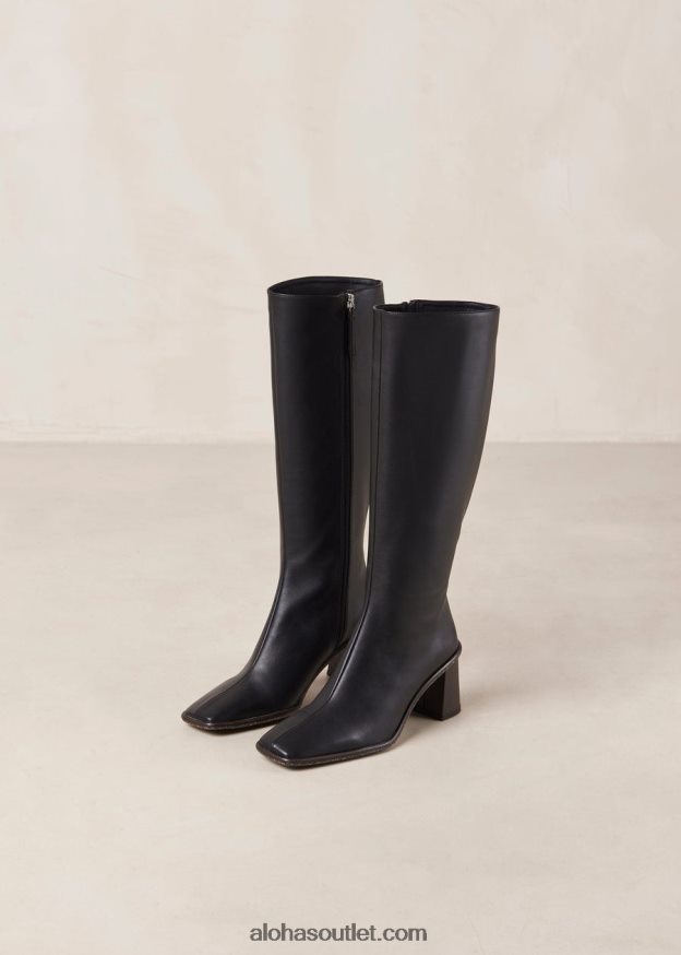 mulheres east corn - bota preta de couro vegano Alohas 4P88ZX47 preto
