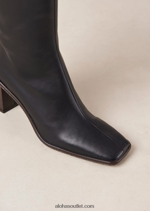 mulheres east corn - bota preta de couro vegano Alohas 4P88ZX47 preto