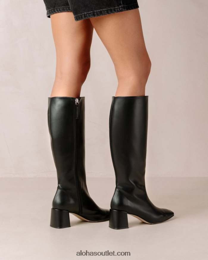 mulheres giz - bota preta de couro vegano Alohas 4P88ZX111 preto