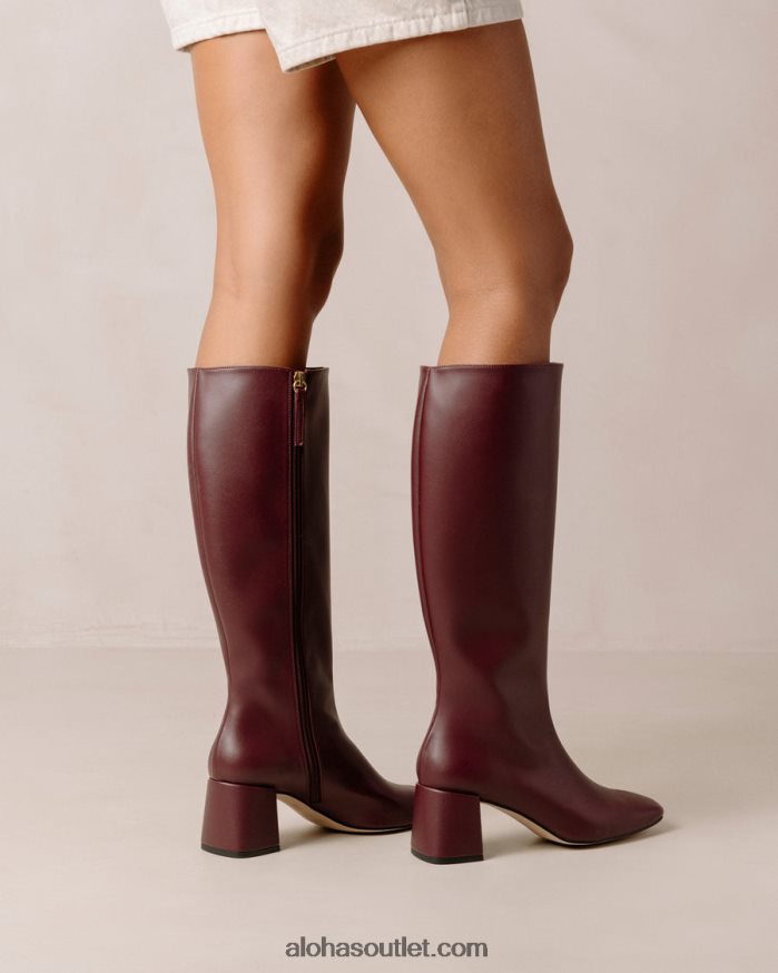 mulheres giz - botas roxas de couro vegano Alohas 4P88ZX107 beterraba