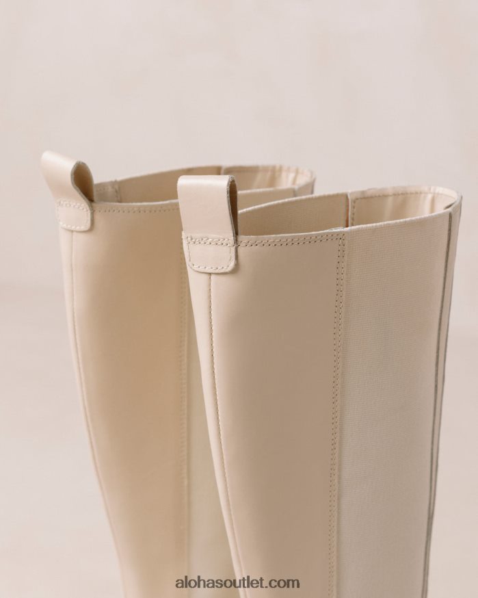 mulheres go getter - bota cano alto de couro branco Alohas 4P88ZX394 creme