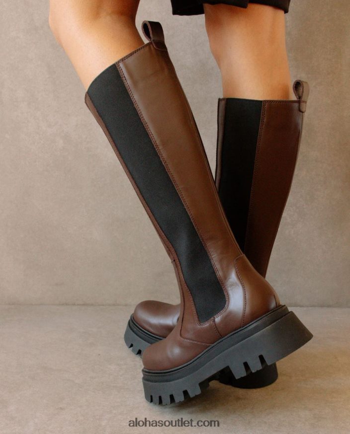 mulheres go getter - botas de couro marrom Alohas 4P88ZX395 marrom café