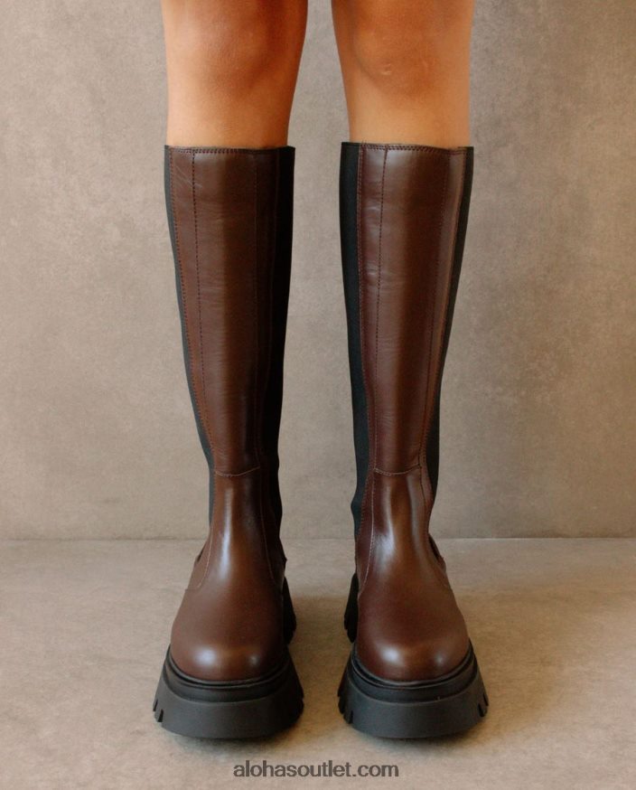 mulheres go getter - botas de couro marrom Alohas 4P88ZX395 marrom café
