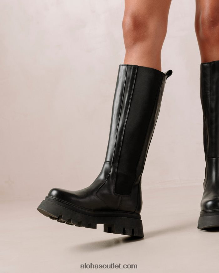 mulheres go getter - botas pretas de couro Alohas 4P88ZX393 preto