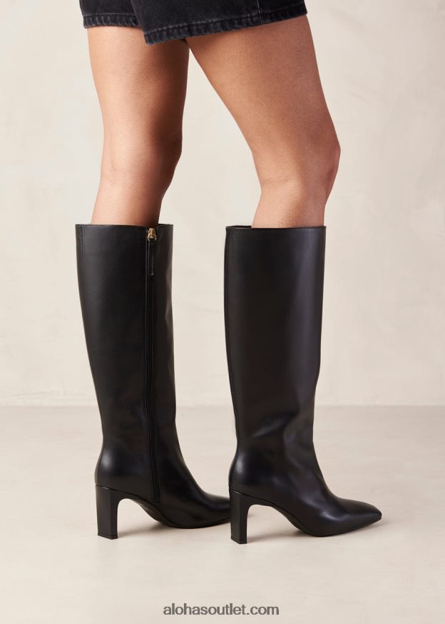 mulheres isobel - bota preta de couro Alohas 4P88ZX274 preto