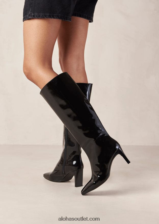 mulheres isobel onix - bota preta de verniz Alohas 4P88ZX273 ônix preto