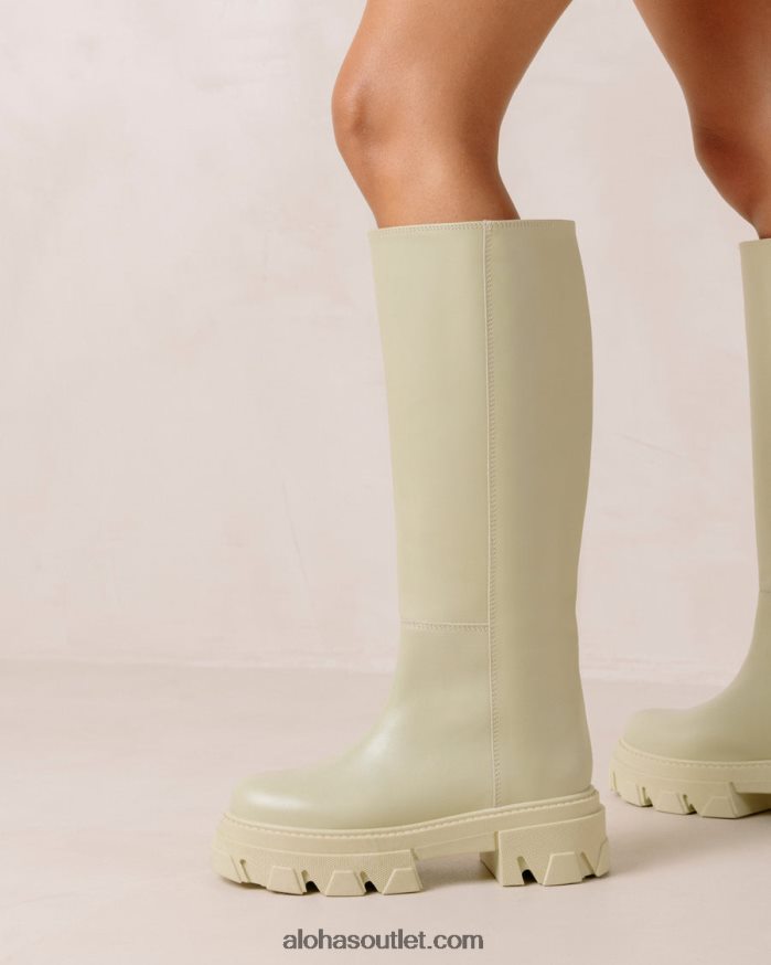 mulheres katiuska - bota de couro verde claro Alohas 4P88ZX102 aipo verde