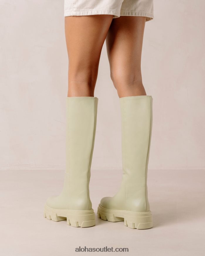 mulheres katiuska - bota de couro verde claro Alohas 4P88ZX102 aipo verde