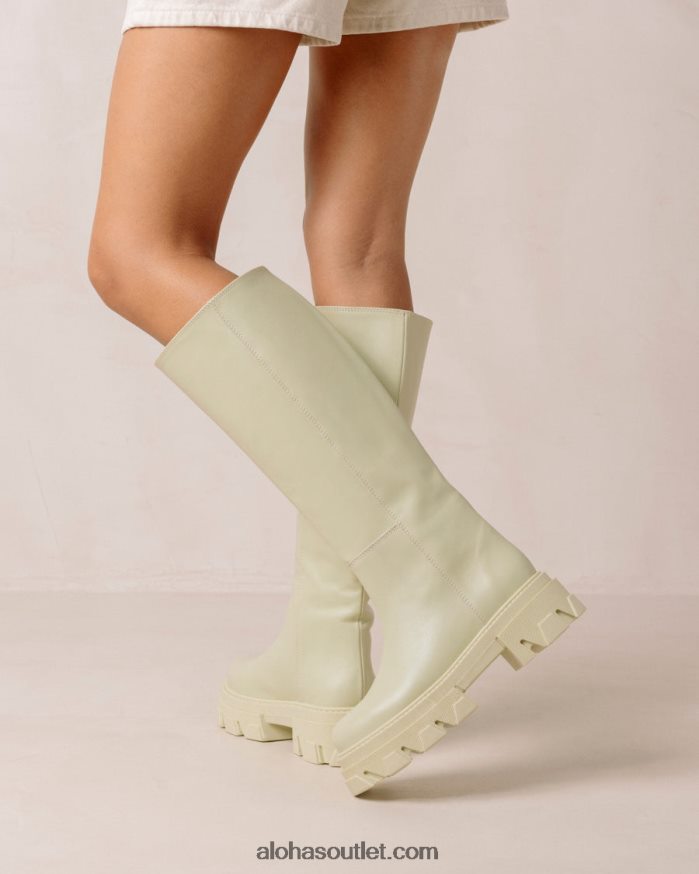 mulheres katiuska - bota de couro verde claro Alohas 4P88ZX102 aipo verde