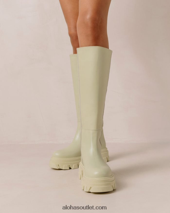mulheres katiuska - bota de couro verde claro Alohas 4P88ZX102 aipo verde