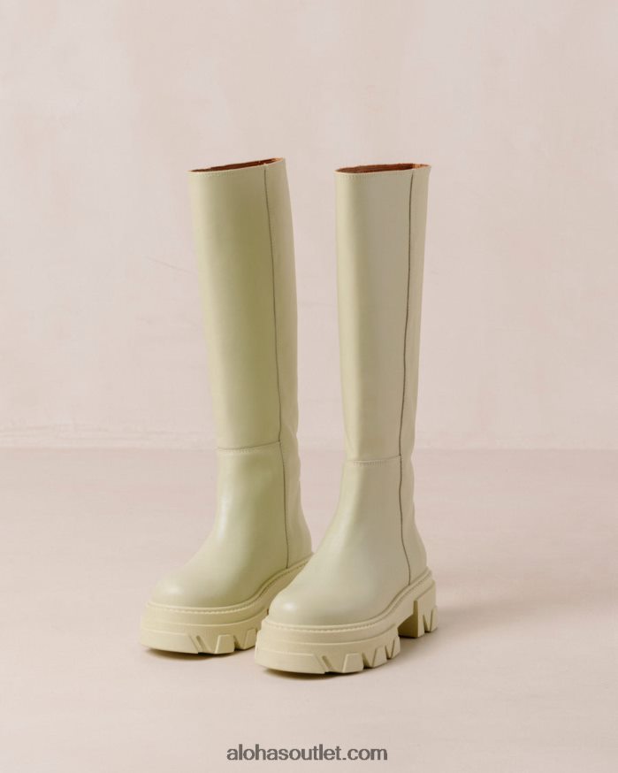 mulheres katiuska - bota de couro verde claro Alohas 4P88ZX102 aipo verde