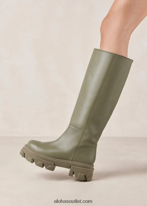 mulheres katiuska - botas de couro verde Alohas 4P88ZX94 caqui