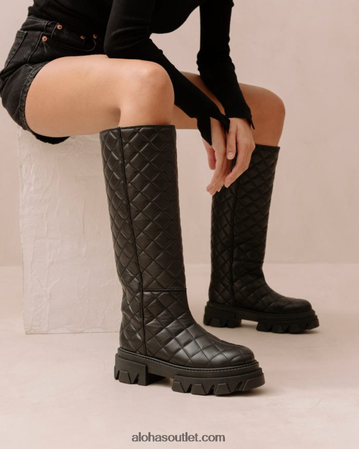 mulheres katiuska goal digger - bota preta de couro Alohas 4P88ZX100 escavador de gol preto