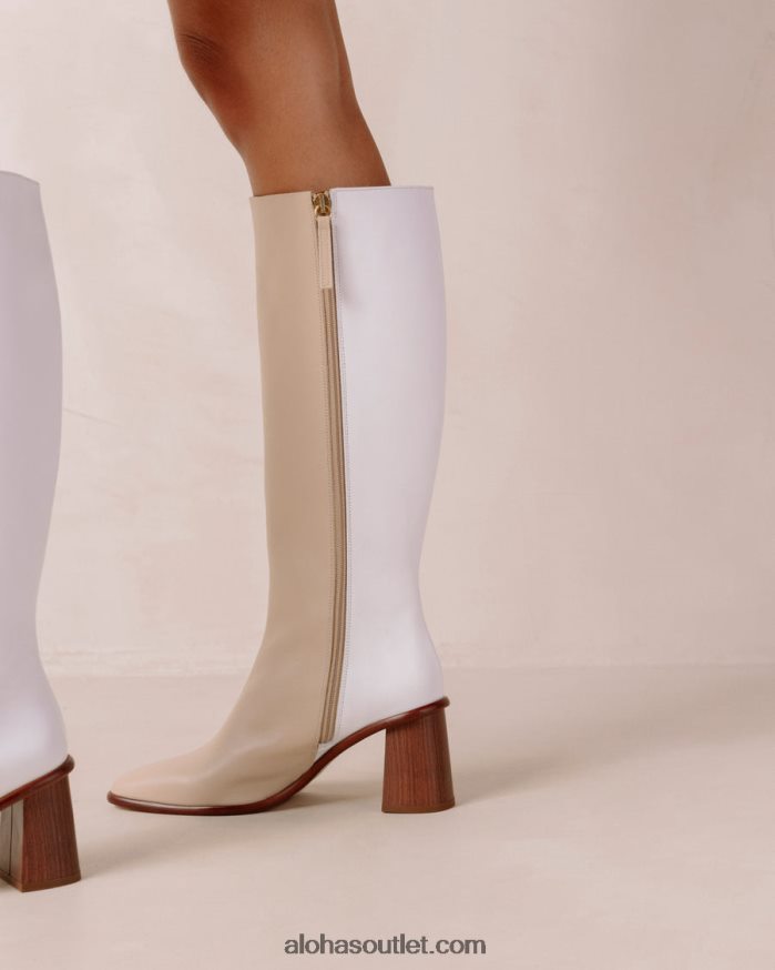mulheres leste - botas brancas e bege Alohas 4P88ZX36 pedra bege branco brilhante