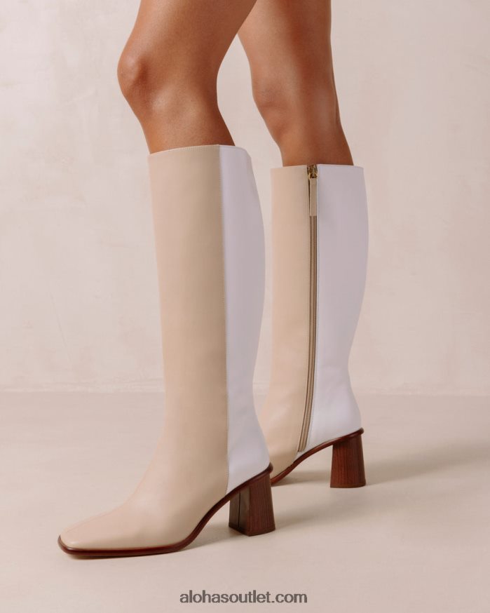 mulheres leste - botas brancas e bege Alohas 4P88ZX36 pedra bege branco brilhante