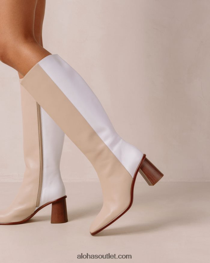 mulheres leste - botas brancas e bege Alohas 4P88ZX36 pedra bege branco brilhante