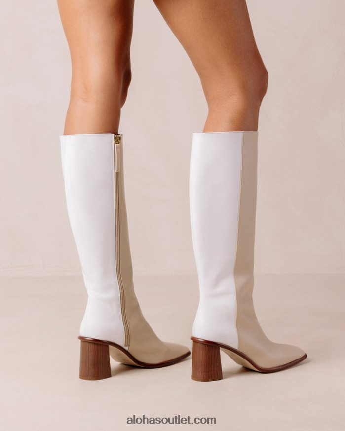 mulheres leste - botas brancas e bege Alohas 4P88ZX36 pedra bege branco brilhante